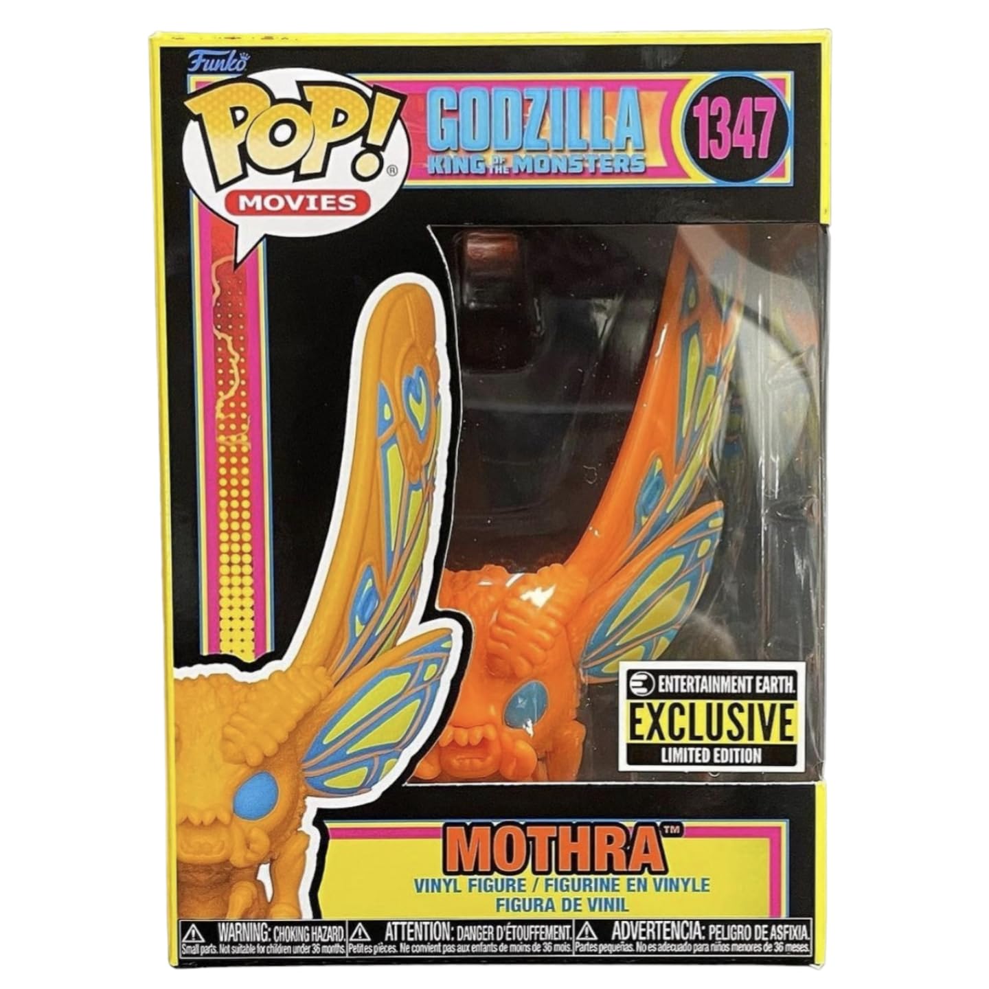 Funko! Godzilla Mothra Black Light Pop! Figura de Vinilo - Entertainment Earth Exclusivo