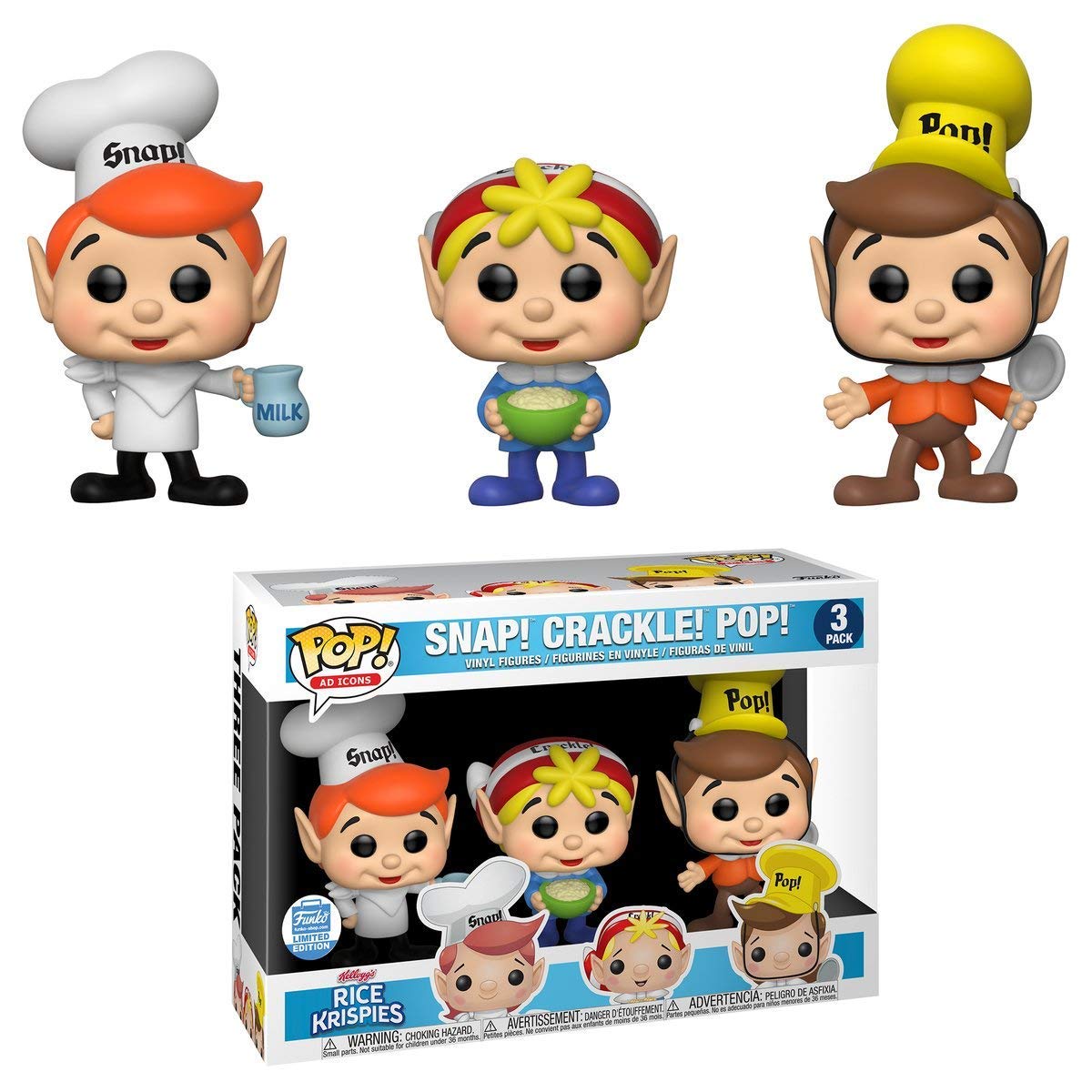Funko Pop! Íconos Publicitarios 3 Pack Rice Krispies Snap! Crackle! Pop Shop Exclusivo