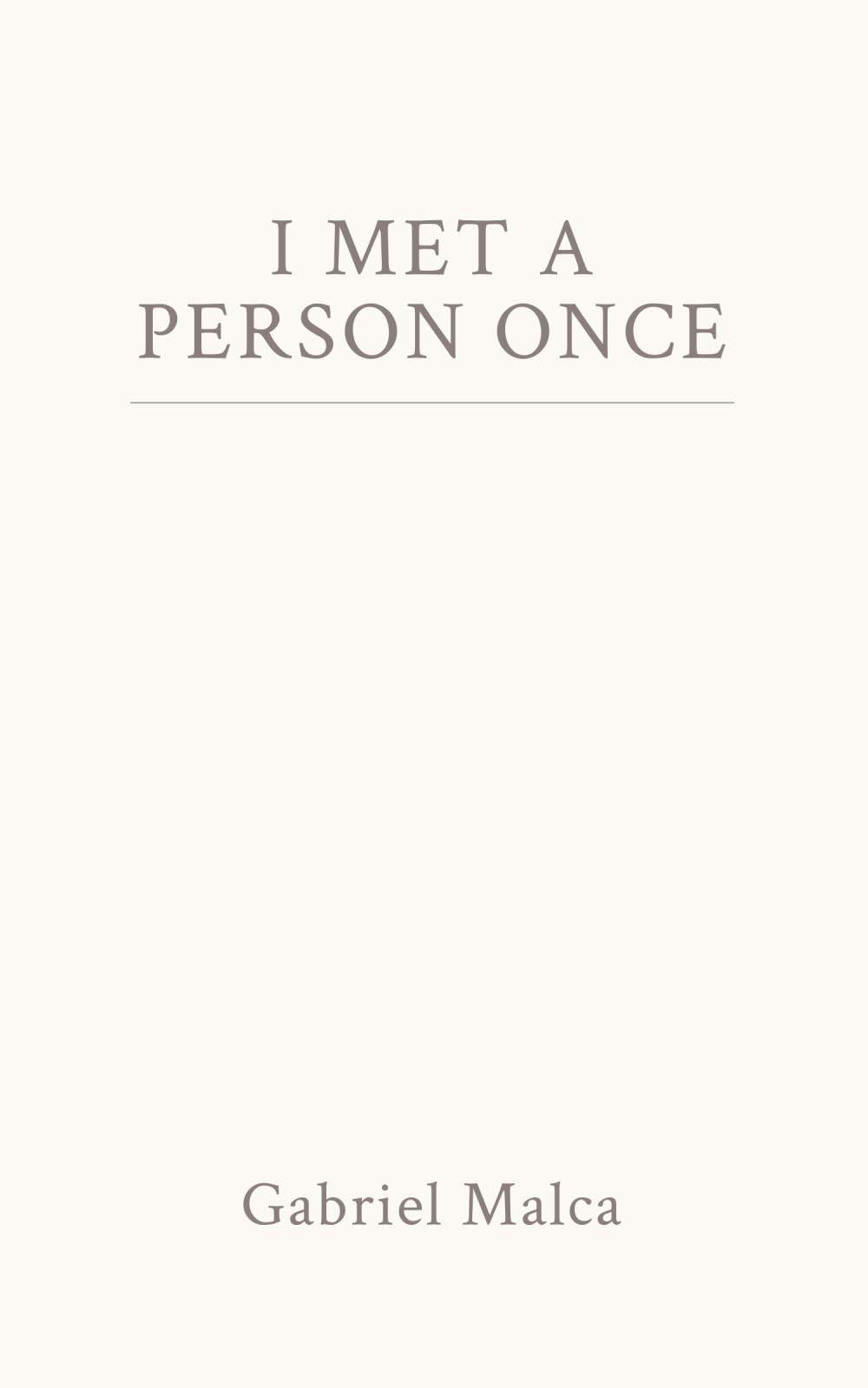 Libro: I MET A PERSON ONCE (I Met ... Series)