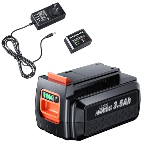Batería-y-cargador-de-3500-mAh-y-40-V-compatible-con-Black-&-Decker-(batería-de-litio-de-40-V,-LBX2040,-LBXR36,-LBXR2036,-LST540,-LCS1240,-LBX1540,-LST136W)-para-recortadoras-de-hilo-Black-Decker-de-40-V.
