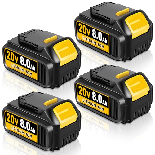 Paquete-de-4-baterías-de-repuesto-de-8,0-Ah-para-Dewalt-20-V-Max.-Compatible-con-herramientas-eléctricas-inalámbricas-Dewalt-de-20-V.-Reemplazo-para-Dewalt-DCB201,-DCB200,-DCB205,-DCB207-y-DCB206.