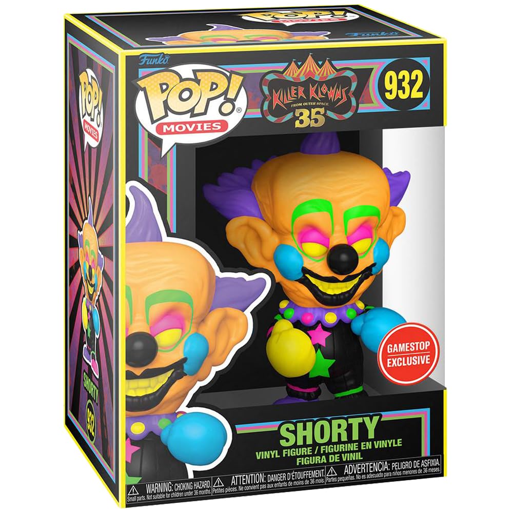 Funko Pop! Shorty in Blacklight Killer Klowns from Outer Space 35th Anniversary POP! Movies Gamestop Exclusivo Figura de Vinilo