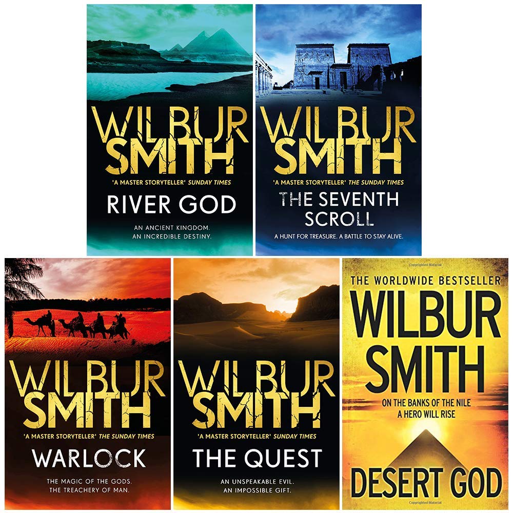 Libro: Wilbur Smith Egyptian Series 5 Books Bundle Collection (Desert God, The Quest, Warlock, The Seventh Scroll, River God)