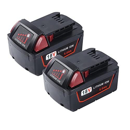 Paquete-de-2-baterías-de-repuesto-M18-de-5.0-Ah-para-Milwaukee-M18,-reemplazo-para-herramientas-eléctricas-inalámbricas-Milwaukee-M18,-batería-de-litio-XC-de-18-V-48-11-1852,-48-11-1850,-48-11-1862-y-48-11-1812