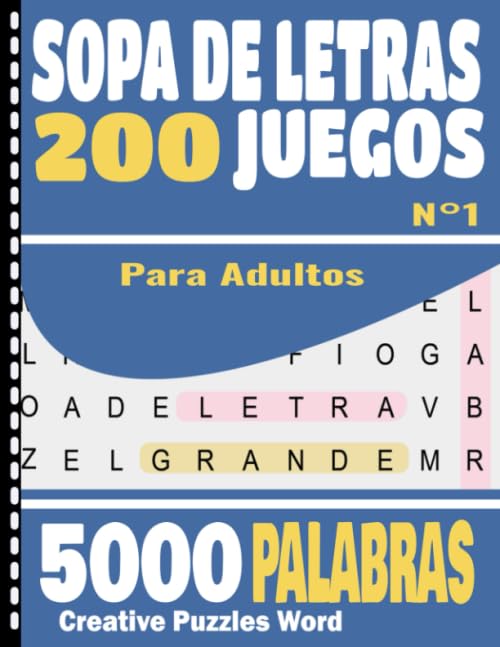 Libro: Sopa de Letras para Adultos: Letra Grande (1 por página)| 200 Juegos- 5000 Palabras en varios temas | juegos de palabras para las vacaciones o el tiempo libre| idea del regalo