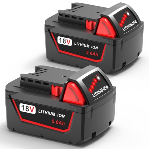 Batería-de-repuesto-FORBETER-de-18-V-y-5,0-Ah-de-capacidad-extendida-para-Milwaukee-M18,-batería-de-litio-ion-48-11-1850,-compatible-con-herramientas-inalámbricas-Milwaukee-de-18-V,-paquete-de-2
