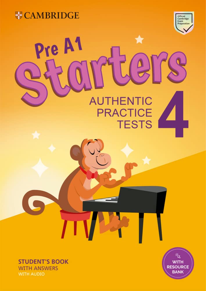 Libro: Pre A1 Starters 4. Practice Tests with Answers, Audio and Resource Bank.