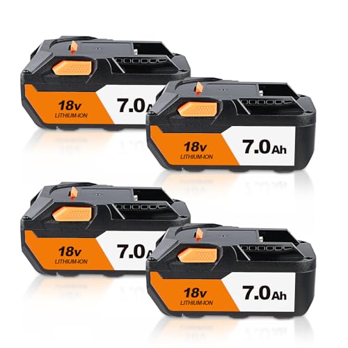 Paquete-de-4-baterías-de-7,0-Ah-y-18-V-compatibles-con-Ridgid-de-18-V.-Reemplazo-para-Ridgid-de-18-V.-Batería-de-iones-de-litio-R840083,-R840085,-R840086,-R840087,-R840089,-serie-AC840085.-Taladro-para-herramientas-eléctricas.