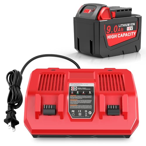 Batería-de-repuesto-WK1890-de-18-V-y-9-Ah.-Cargador-de-batería-N18-N14-de-18-V-compatible-con-Milwaukee-Mk-18-48-11-1850,-48-11-1852,-48-11-1862,-48-11-1880,-48-11-1812-y-48-11-1820.