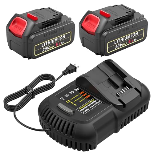 Cargador-de-batería-de-repuesto-Djsanu-para-DeWalt-20-V-Max,-paquete-de-2,-6.0-Ah,-batería-de-repuesto-y-cargador-rápido-DCB112,-compatible-con-DeWalt-20-V-Max,-batería-DCB206-DCB205-DCB208-y-herramienta-eléctrica-inalámbrica-de-20-voltios.