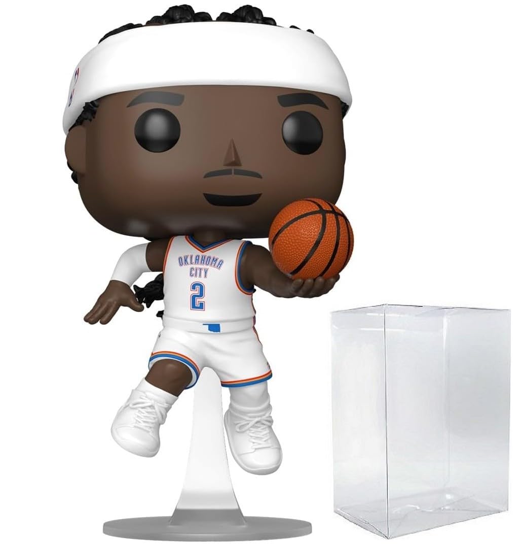 Funko Pop: POP Funko NBA: Thunder - Shai Gilgeous-Alexander Figura de Vinilo (Bundled with Compatible Box Protector Case), Multicolor, 3.75 Pulgadas