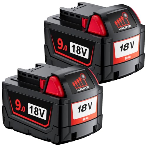 Batería-de-repuesto-Sunmokite-de-18-V-y-9-Ah-para-Milwaukee-M-18-(iones-de-litio),-compatible-con-baterías-Milwaukee-de-18-voltios-(48-11-1890,-48-11-1880,-48-11-1852,-48-11-1850-y-48-11-1840)-y-herramientas-eléctricas-inalámbricas-(paquete-de-2)
