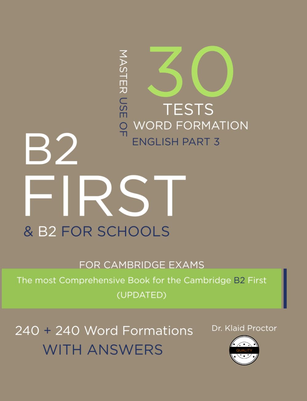 Libro: B2 FIRST (Word Formation): 30 Practice Tests for the Cambridge Exam with key