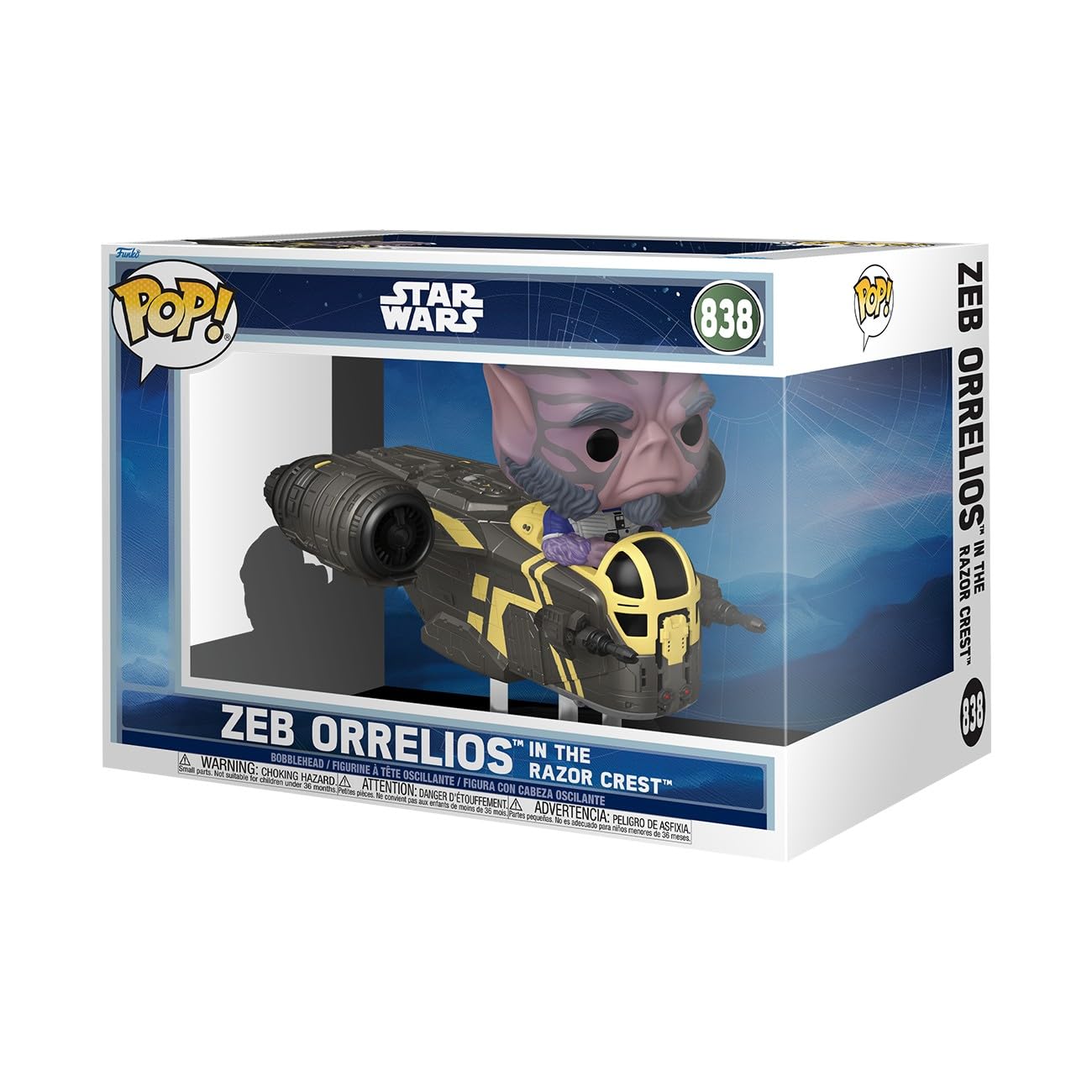Funko Pop! Vehículos Deluxe: Mandalorian & Grogu - Zeb Orrelios in the Razor Crest