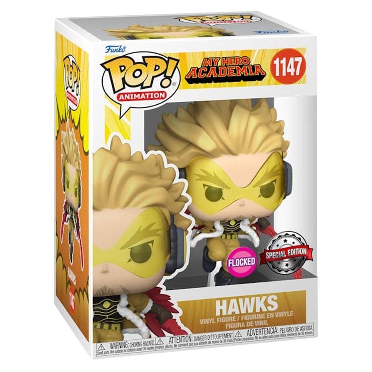 Funko Pop! Animación: Mi Academia de Héroes S9 - Hawks (Aterciopelado) (Edición Especial) #1147 Figura de Vinilo
