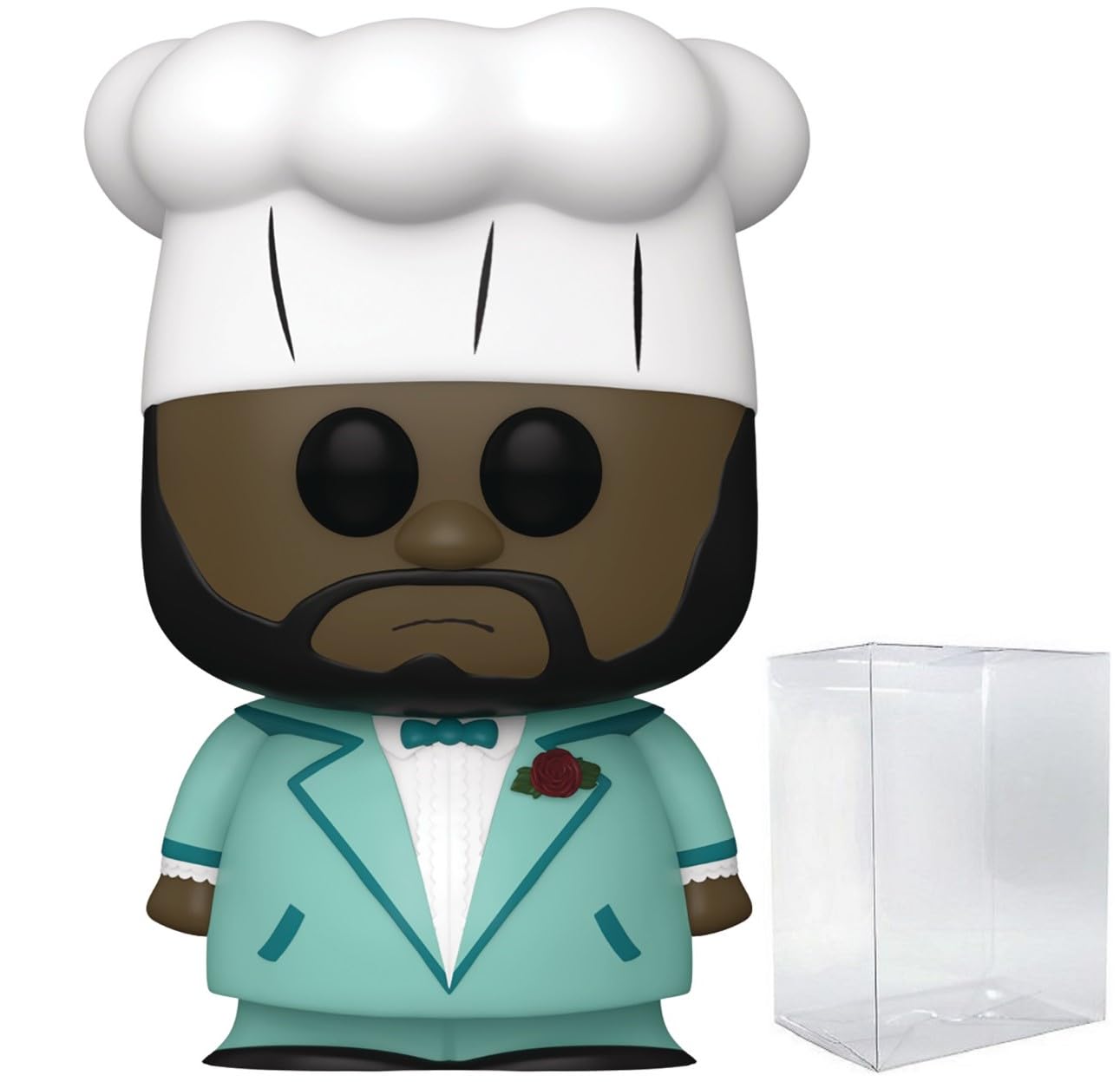 Funko Pop: POP TV: South Park - Chef in Suit Funko Figura de Vinilo (Bundled with Compatible Box Protector Case), Multicolored, 3.75 Pulgadas