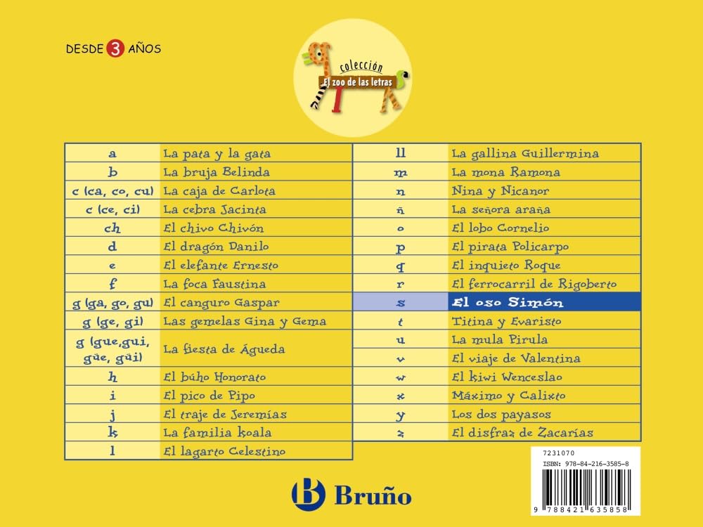 Libro: El oso Simón: Juega con la s (Castellano - A PARTIR DE 3 AÑOS - LIBROS DIDÁCTICOS - El zoo de las letras)