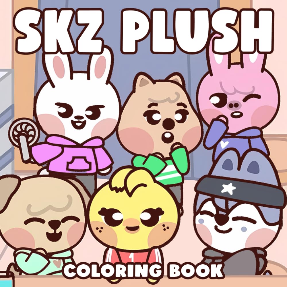 Libro: SKZ Plush Coloring Book: K-Pop Animal Plushy Toy Coloring Pages Featuring Cute Idol-Inspired Creatures Illustrations for Fans and Teens to Enjoy Relaxation and Have Fun