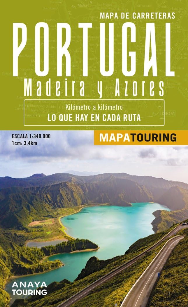 Libro: Mapa de carreteras de Portugal, Madeira y Azores 1:340.000 (Mapa Touring)
