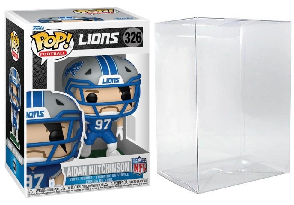 Funko Pop! NFL Detroit Lions Aidan Hutchinson Figura de Vinilo #326 with Protective Case