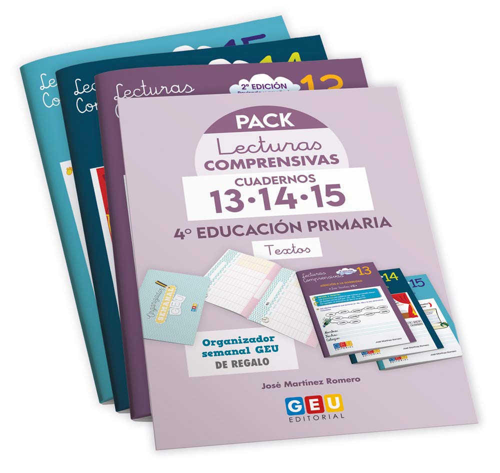 Libro: Pack Lecturas Comprensivas 4º primaria/ Editorial Geu/ Mejora Comprensión Lectora/ Recomendado Como Apoyo/ Actividades sencillas