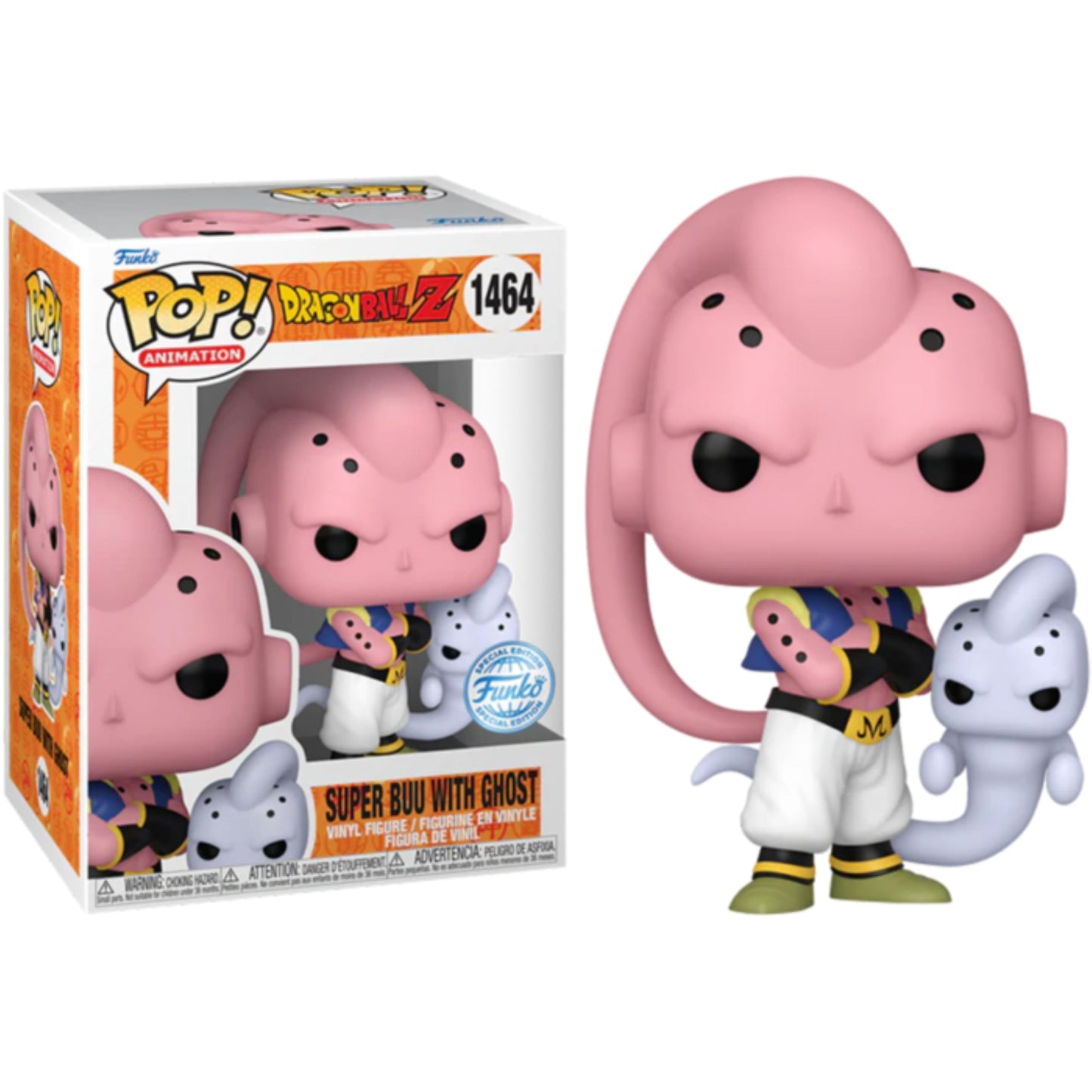 Funko Pop! Animación: Dragon Ball Z - Majin Buu (Super Buu Form) Ghost Attack - Special Edition Multicolor Exclusivo #1464 (Special Editon) - Common Only