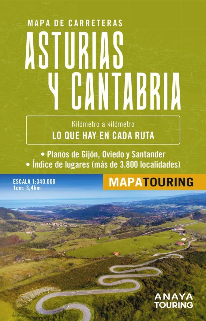 Libro: Mapa de carreteras Asturias y Cantabria 1:340.000 (Mapa Touring)