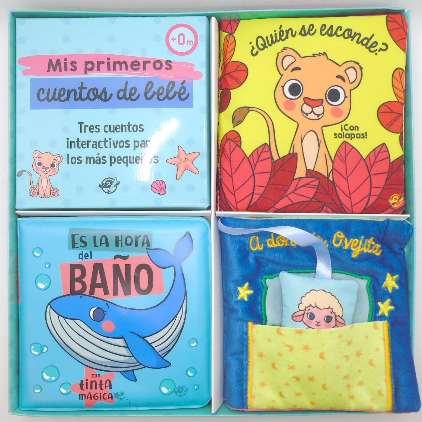 Libro: Mis primeros cuentos de bebé - Tres cuentos interactivos para los más pequeños: ¡Un libro de tela con solapas, un libro de tela con un juguete y un ... y un libro para el baño con tinta mágica!