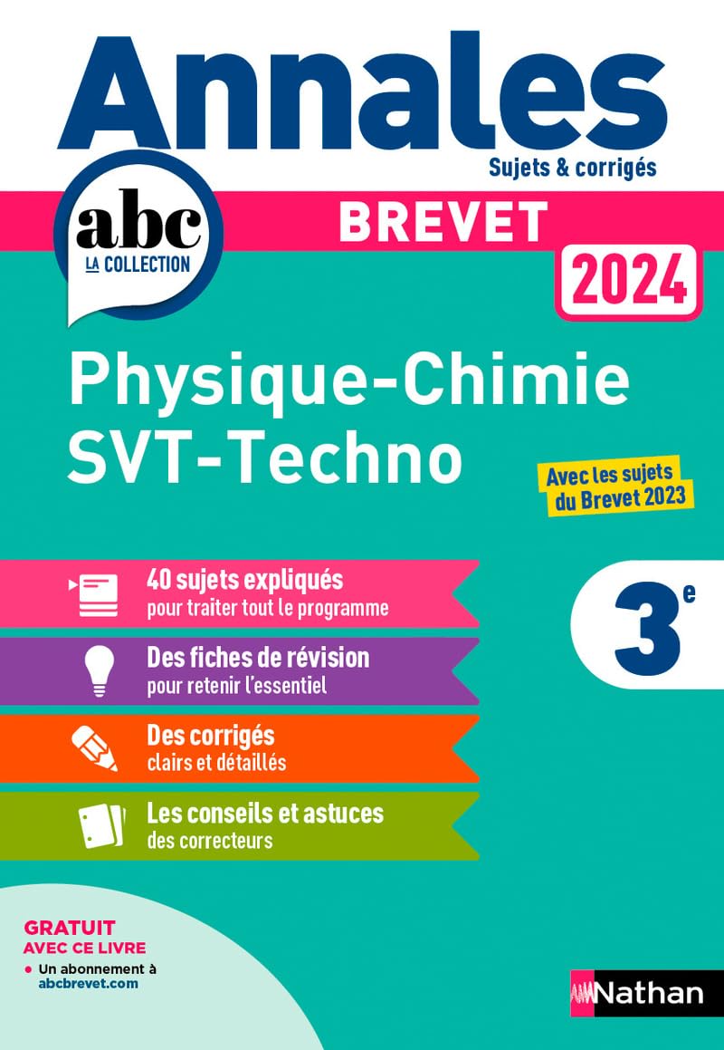 Libro: Physique-Chimie, Sciences de la vie et de la terre, Technologie 3e: Annales Brevet