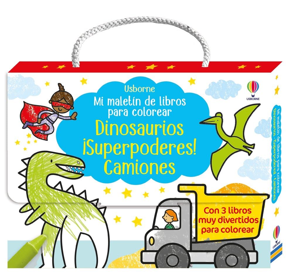 Libro: Mi maletín de libros para colorear 2 - Dinosaurios, ¡Superpoderes!, Camiones (Mi maletín de actividades)