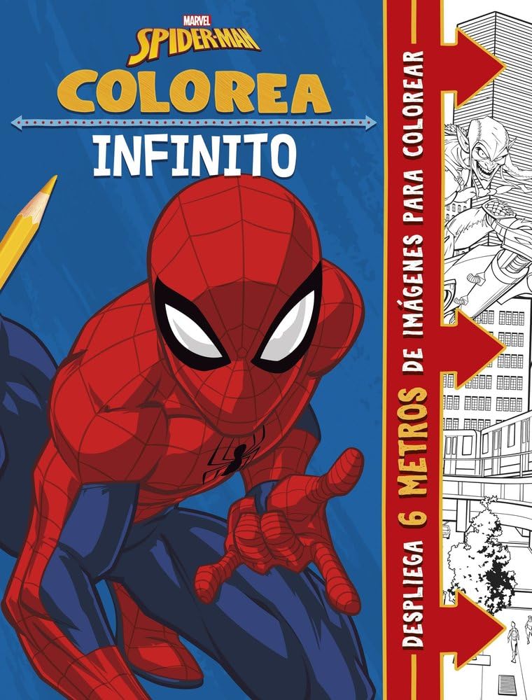 Libro: Spider-Man. Colorea infinito: 6 metros de imágenes para colorear
