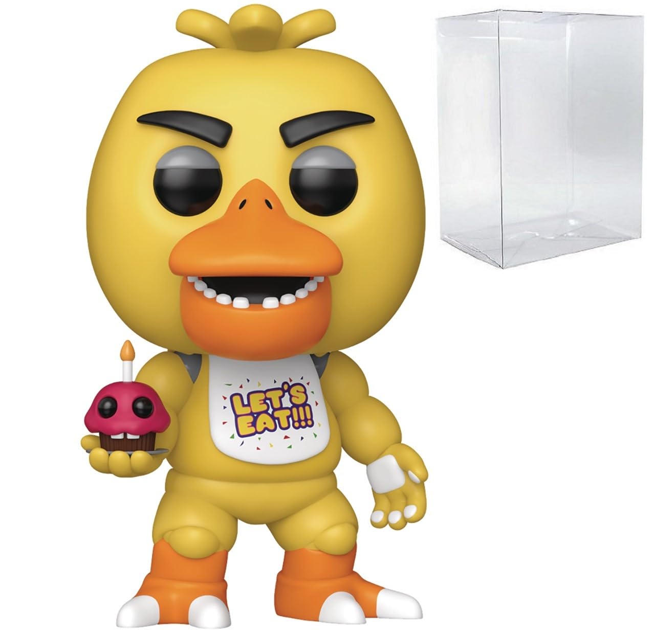 Funko Pop: POP Games: Five Nights at Freddy's 10th Anniversary - Chica with Cupcake Funko Figura de Vinilo (Bundled with Compatible Box Protector Case), Multicolor, 3.75 Pulgadas