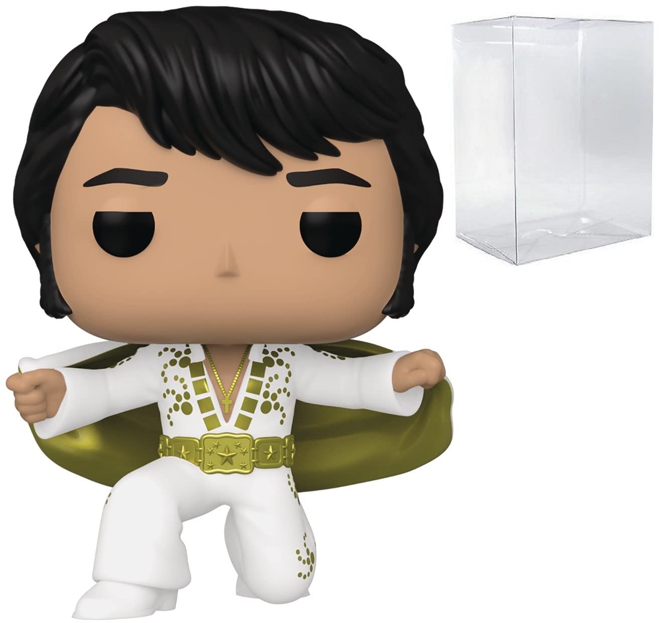 Funko Pop: POP Rocks: Elvis - Elvis Pharaoh Suit Funko Figura de Vinilo (Bundled with Compatible Box Protector Case), Multicolored, 3.75 Pulgadas