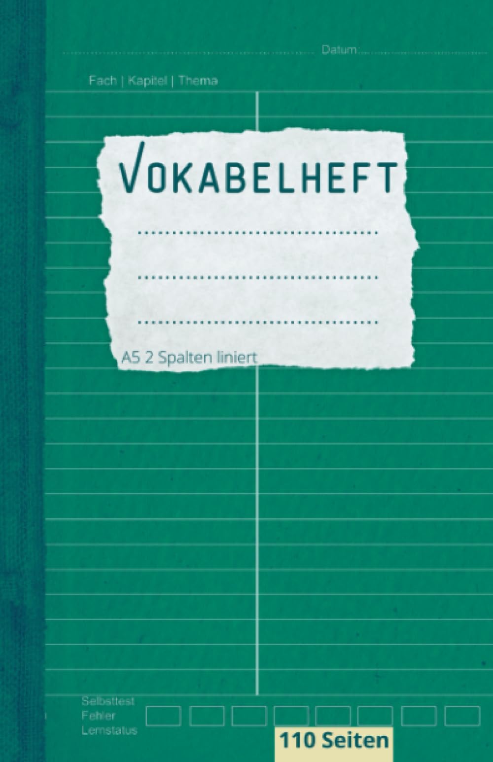 Libro: Vokabelheft A5 2 Spalten liniert: 110 Seiten Lineatur 53 mit Teilungslinie | Inhaltsverzeichnis, Erfolgs-Tracker| Schulbedarf für Schulanfang, ... Spanisch, Italienisch (German Edition)