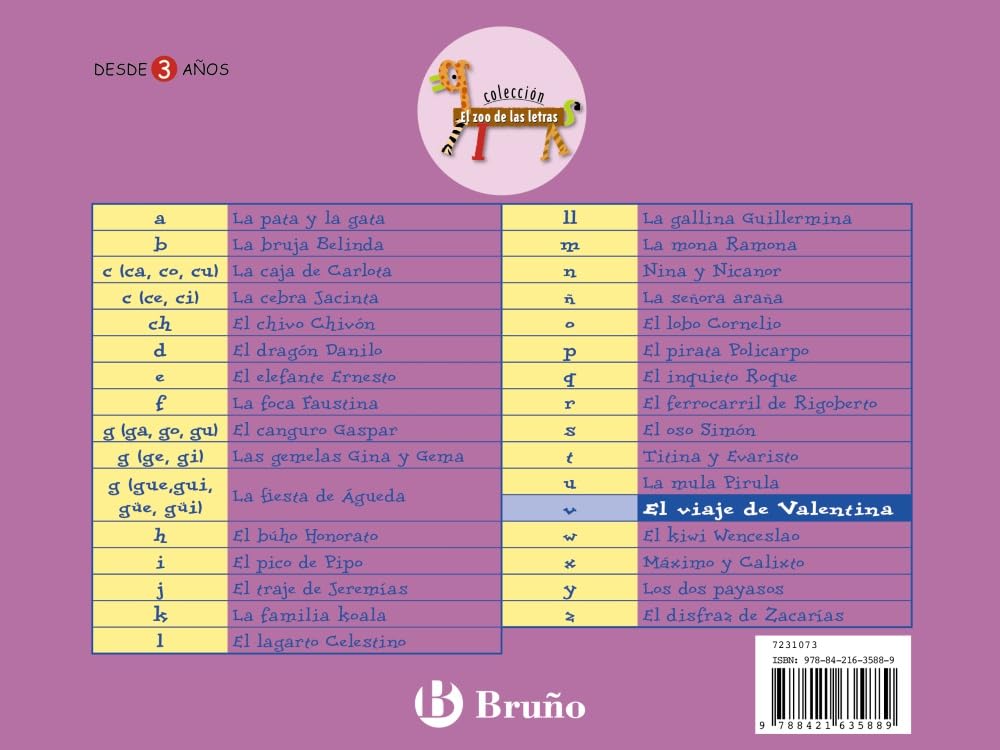 Libro: El viaje de Valentina: Juega con la v (Castellano - A PARTIR DE 3 AÑOS - LIBROS DIDÁCTICOS - El zoo de las letras)
