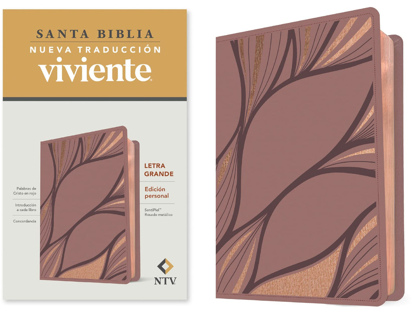 Libro: Santa Biblia NTV, Edición personal, letra grande (SentiPiel, Rosado metálico) (Spanish Edition)