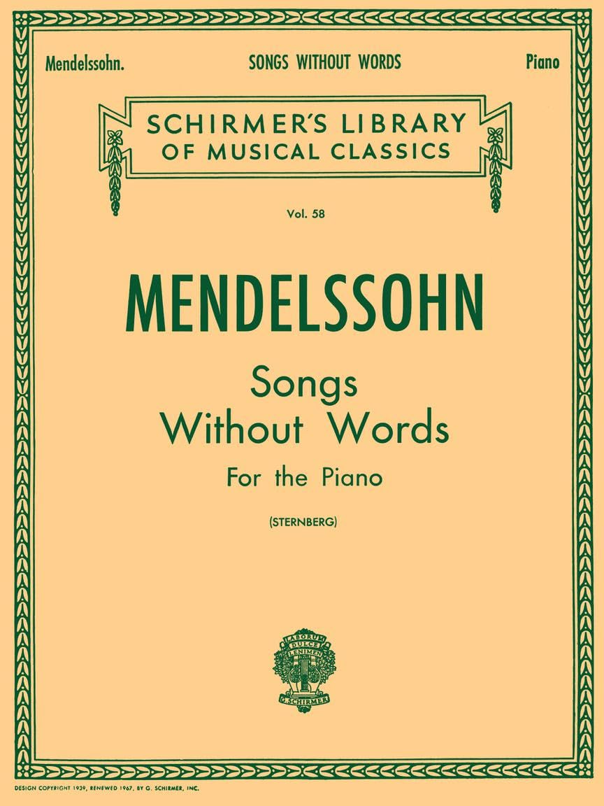 Libro: Felix mendelssohn: songs without words piano: Piano Solo: 58 (Schirmer's Library of Musical Classics)