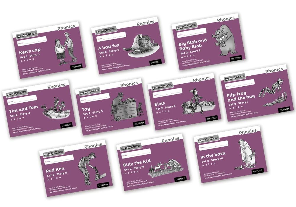 Libro: Read Write Inc - Phonics Set 2 Purple Story Books - Black and White Pack of 10