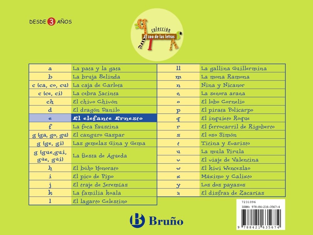 Libro: El elefante Ernesto: Juega con la e (Castellano - A PARTIR DE 3 AÑOS - LIBROS DIDÁCTICOS - El zoo de las letras)