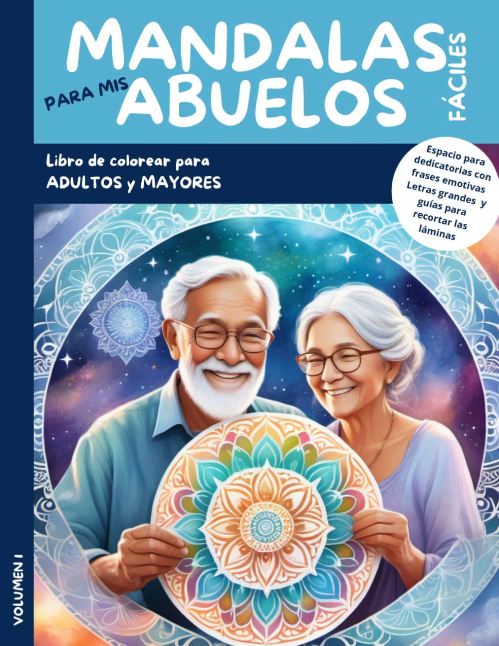 Libro: Mandalas fáciles para mis abuelos: Libro de colorear para adultos y mayores (Spanish Edition)