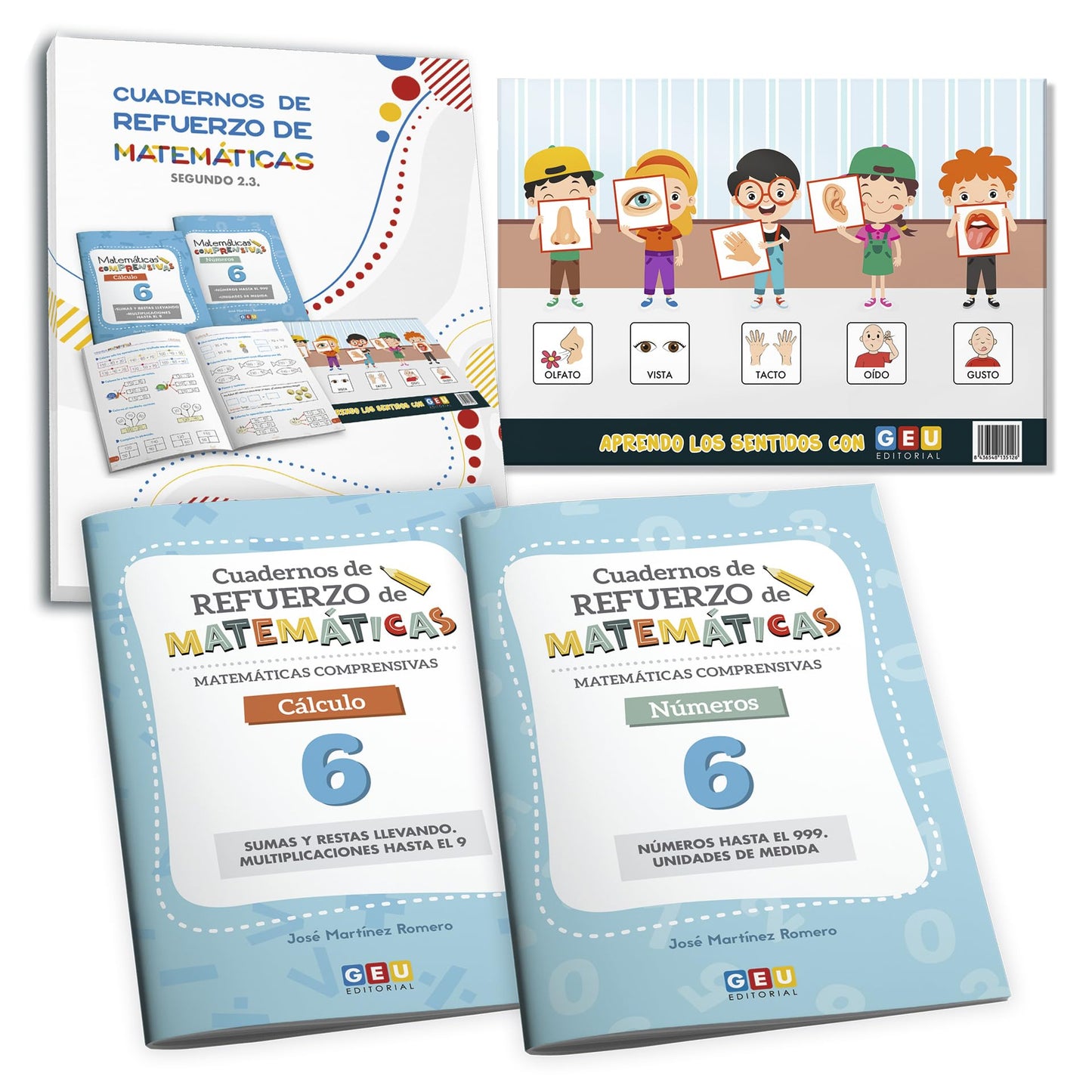 Libro: Pack Matemáticas Comprensivas 3º trimestre 2º Primaria: Cuadernos de Números 6, Cálculo 6 y Lámina Didáctica Aprendo los Sentidos| Actividades para ... Primaria (Refuerzo Matemáticas 2º Primaria)
