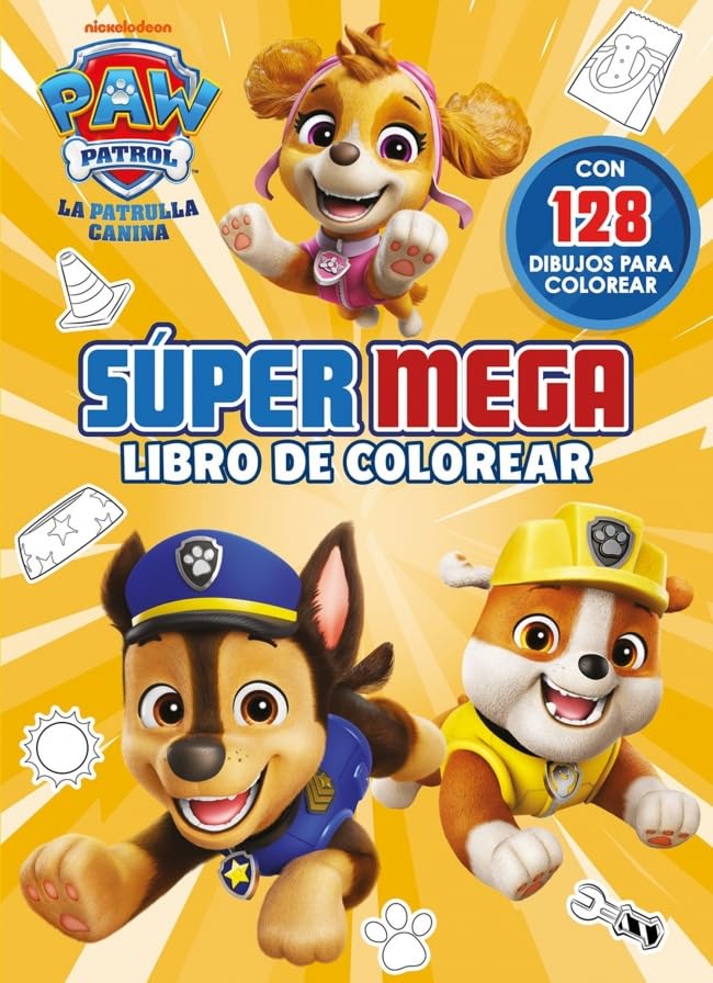Libro: Paw Patrol | Patrulla Canina. Actividades - Súper mega libro de colorear: Con 128 dibujos para colorear (Nickelodeon)