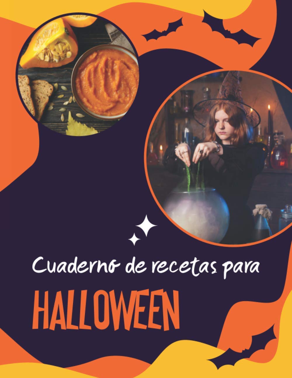 Libro: Cuaderno de recetas para Halloween: Cuaderno de gran formato con 50 recetas para rellenar (Spanish Edition)