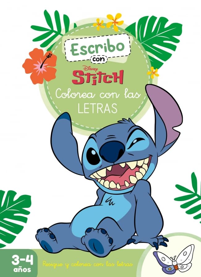Libro: Escribo con Stitch. Colorea con las letras (3-4 años) (Escribo con Disney): Con letras y figuras para reseguir