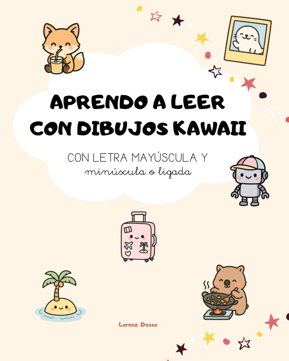 Libro: Aprendo a leer con dibujos kawaii: Con letra mayúscula y minúscula o ligada