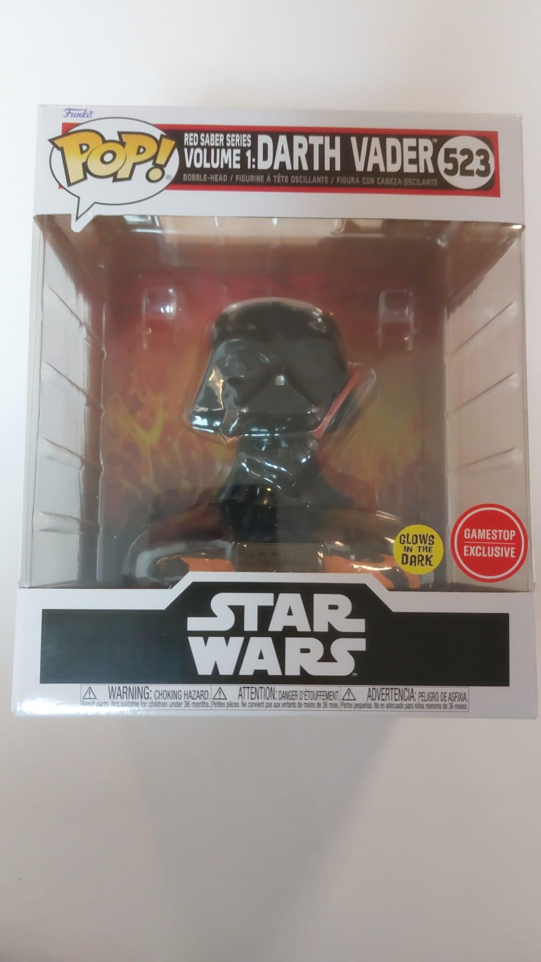 Funko Pop! Disney Star Wars: Red Saber Series Vol.1 - Darth Vader (Glows in The Dark) (Edición Especial) #523 Bobble-Head Figura de Vinilo