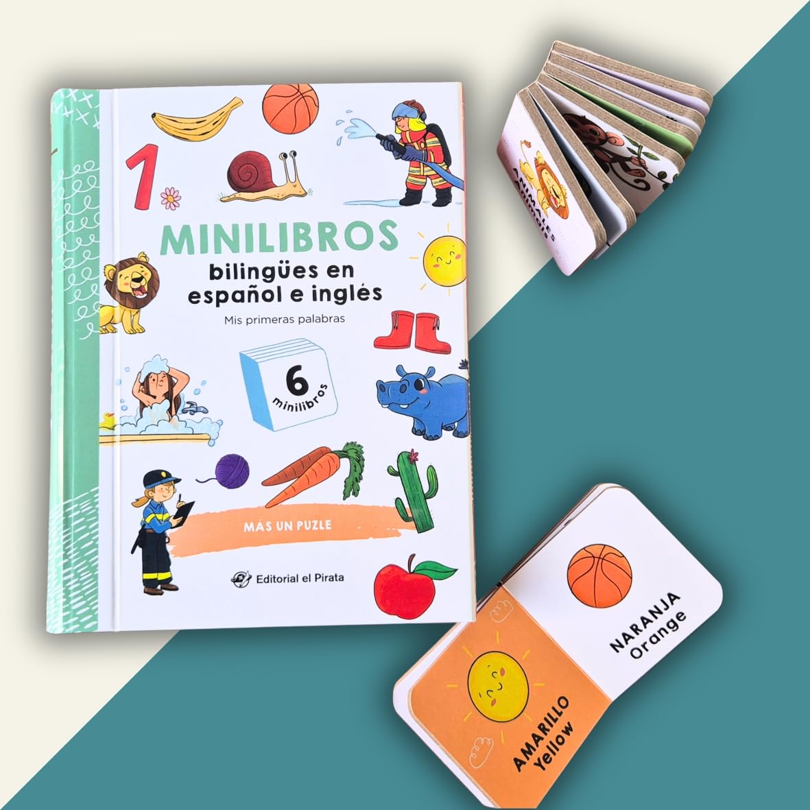 Libro: Minilibros bilingües en español e inglés - Mis primeras palabras: Minilibros para aprender las primeras palabras en español e inglés. ¡Incluye un puzle!: 11 (Cuentos para bebés)