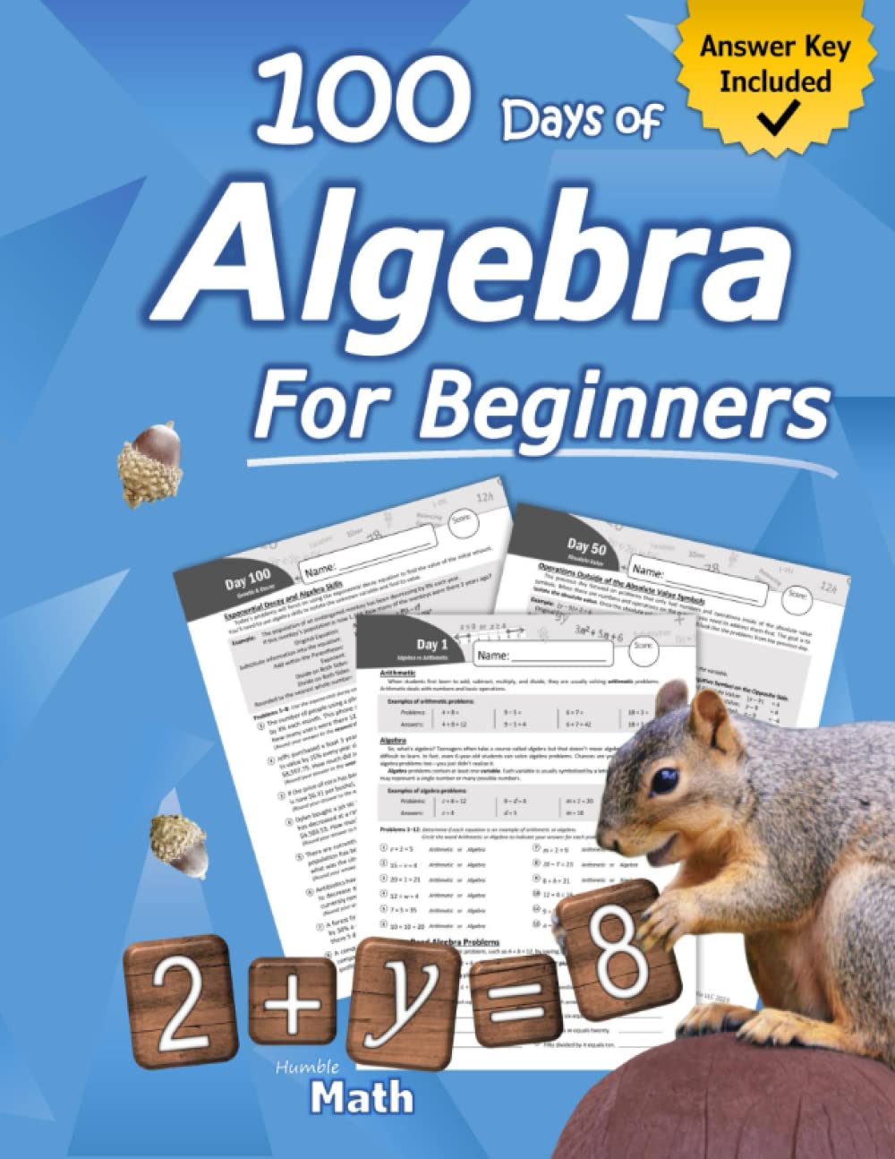 Libro: Algebra for Beginners: With Answers (Step-By-Step Answer Key) | Middle School / High School Algebra Workbook for Ages 12-15 (Grades 7-9) | 100 Days of ... Algebra Problems, Equations & Inequalities