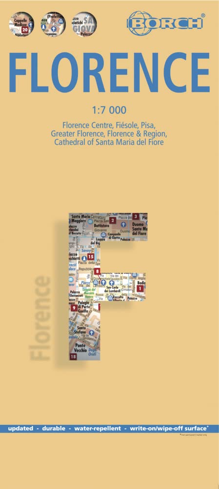 Libro: Laminated Florence Map by Borch (English Edition)