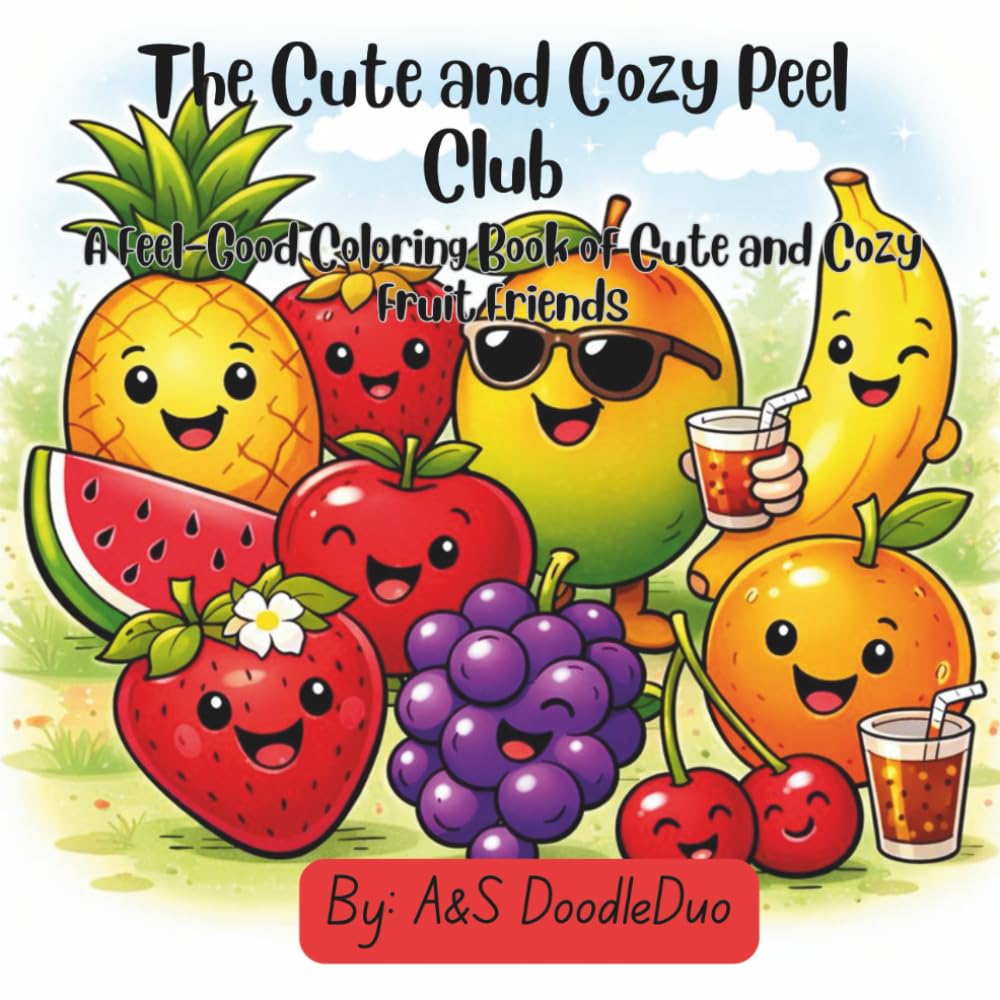 Libro: The Cute and Cozy Peel Club: A Feel-Good Coloring Book of Cute and Cozy Fruit Friends